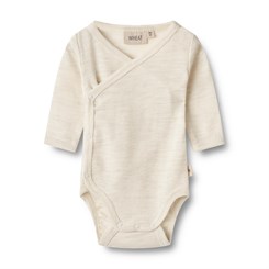 Wheat wool body LS wraparound - Eggshell melange 